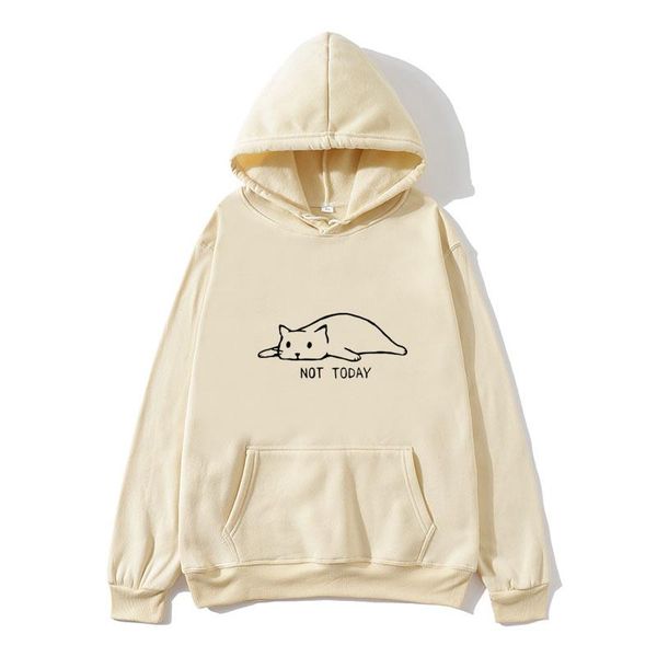 

men's hoodies & sweatshirts cute lazy cat printed sweatshirt for women clothes casual oversized hoodie pullover men clothing 100% cotto, Black