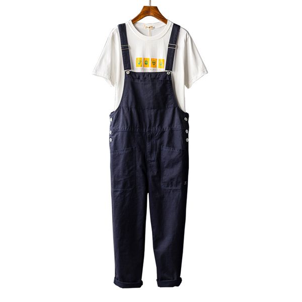 

wholesale one piece dropshipping men and women wear working bib pants loose wide leg suspenders hip hop casual pants, Blue