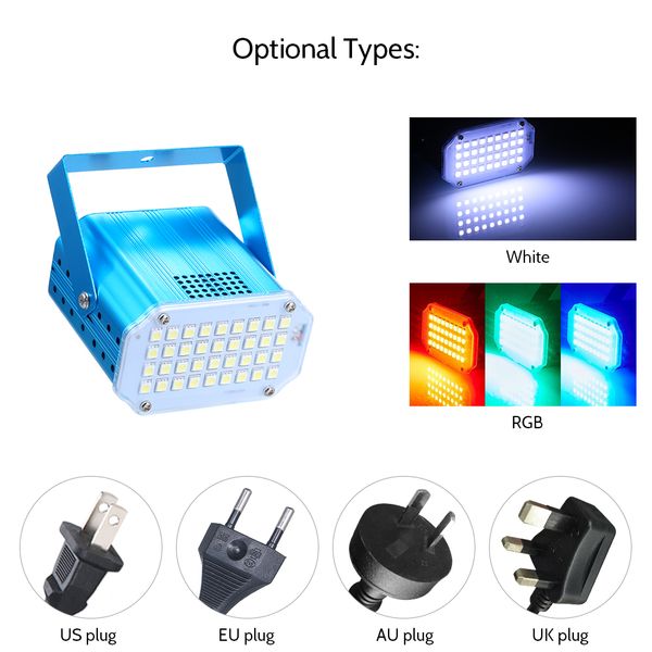 

2021 new ac110-240v auto-execution 10w 36 lapled mini strobe light stage lamp lighting apparatus for dj show club pub bar house qs9w