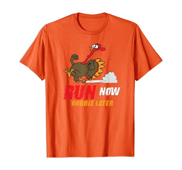 

run now gobble later thanksgiving turkey trot t-shirt t-shirt, White;black
