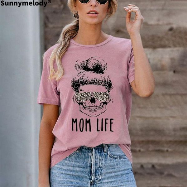 

women's t-shirt 2021 women fashion skullprinting short sleeve streetwear graphics aesthetic tee crew neck hipster casual summer soft, White