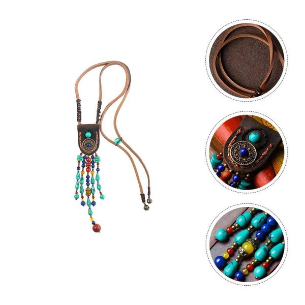 

pendant necklaces 1pc stone neck chain ethnic style necklace jewelry, Silver