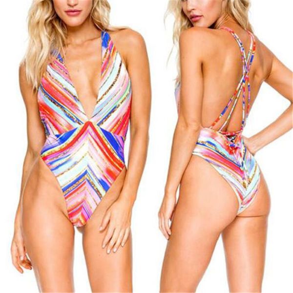 

one-piece suits summer one piece bikini swimsuit print bodycon swimwear bathing suit women swim wear female biquini