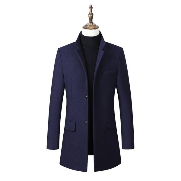 

men's trench coats casual winter jackets men windbreaker 2021 solid thicken warm business long coat male suit casacos hombre, Tan;black
