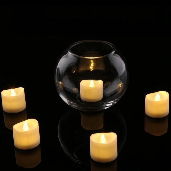 

realistic and bright flickering bulb battery operated flameless led tea light, pack of 12, electric fake candle bright t qylyuf