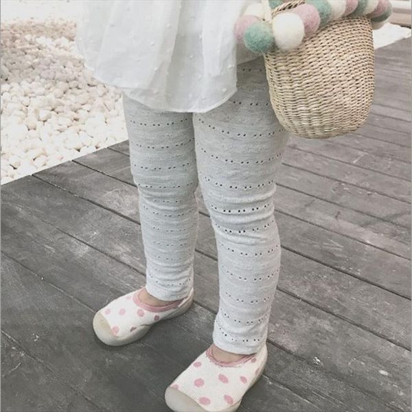 

summer girls leggings cotton baby trousers breathable kids pants skinny knit spring children, Blue