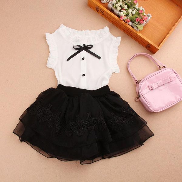 

shirts summer baby toddler teenage school girls white blouse tank girl blouses and kids bow shirt solid color children clothes, White;black