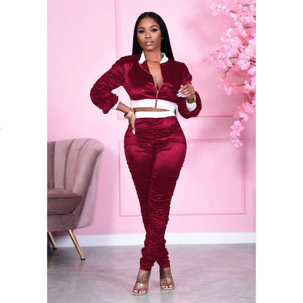 

women's tracksuits autumn p8547 / winter solid color leisure sports suit, Gray