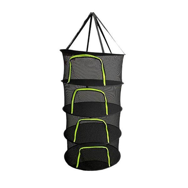 

laundry storage & organization 4 layers drying net folding hanging clothes dry rack mesh dryer bag for herbs flowers buds plants vegetable f