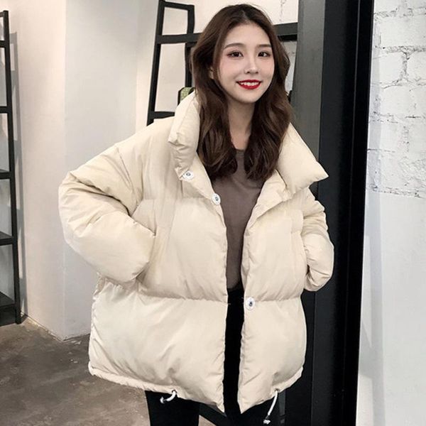 

women's down & parkas winter 2021 korean version of large size thick padded jacket loose warm bread coat, Black