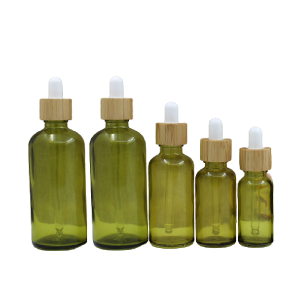 

storage bottles & jars bamboo wood ring white olive green glass dropper essential oil bottle cosmetic packaging 5ml 10ml 20ml 30ml 50ml