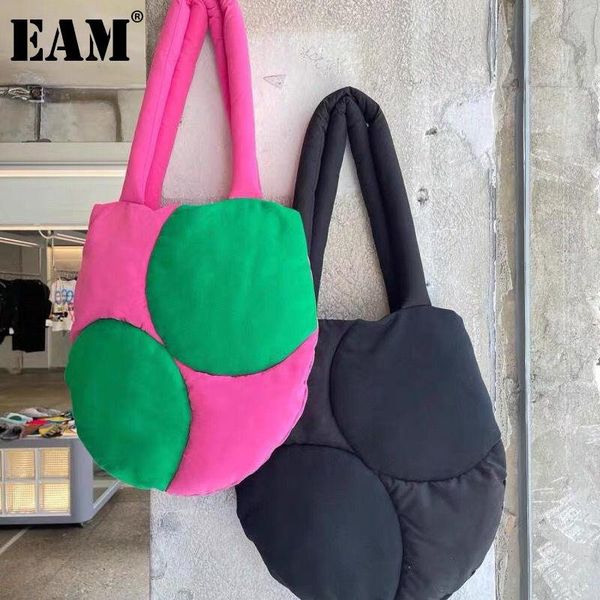 

evening bags [eam] korea minority design splicing contrast color single shoulder space cotton bag fashion high-capacity women 18a6153