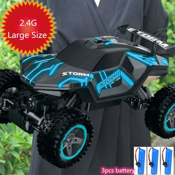 

high speed 2.4ghz 4wd rc racing car off load climbing truck vehical large size independent shock absorption car with 3 battery