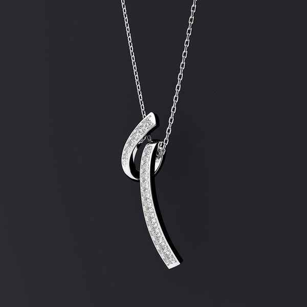 

hbp fashion luxury new 18k gold zircon necklace, simple fashion, clavicle chain, creative diamond pendant, popular, Silver