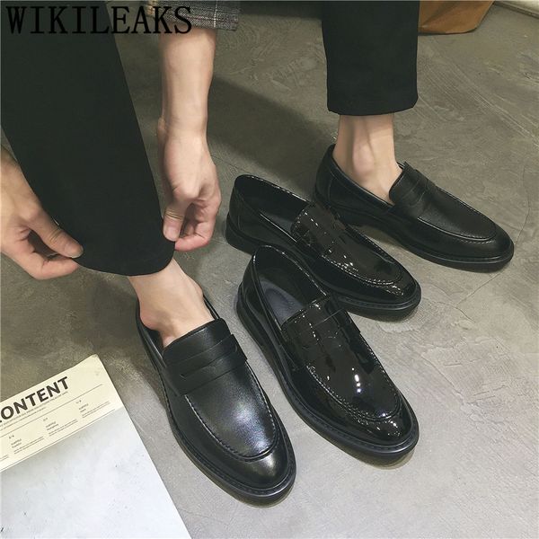 

office shoes men classic formal men shoes leather loafers men business shoes sepatu slip on pria chaussure homme erkek ayakkabi, Black