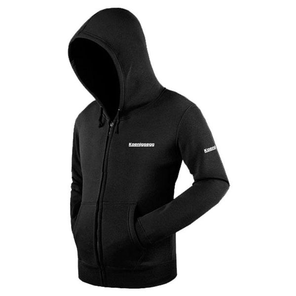 

men's hoodies & sweatshirts spring autumn koenigsegg logo zipper fashion men sweatshirt jacket hoody brand, Black