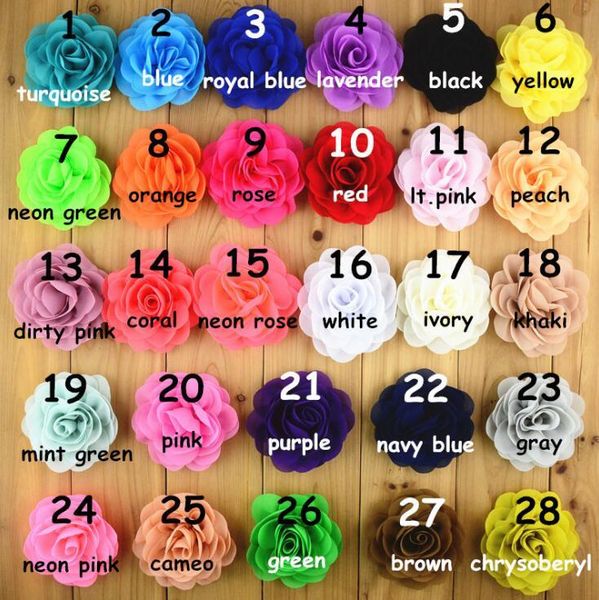 

200pcs brooch spring multilayer chiffon flower corsage brooch pins, Pink