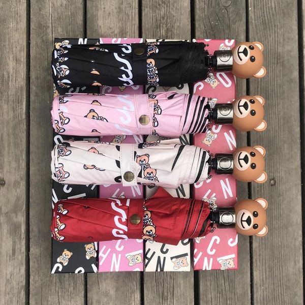 

umbrellas trendy bear head cute personality umbrella fully automatic folding sunscreen sun and rain dual-use paraguay