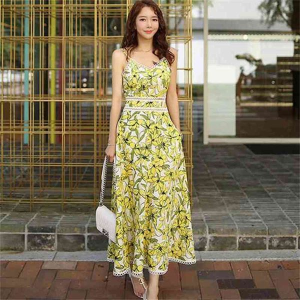 

summer women maxi beach dress strap v-neck floral print bohemian style long holiday a-line 210603, Black;gray
