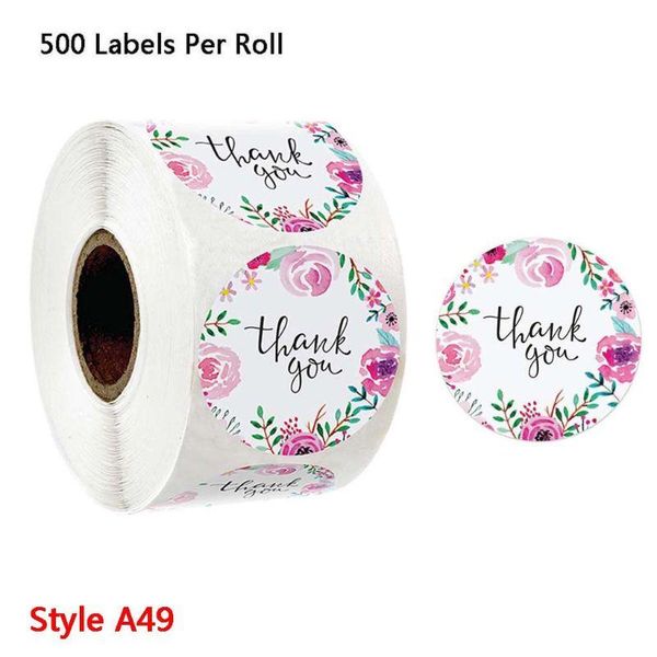 

500pcs floral thank you for your business stickers seal labels wedding scrapbook