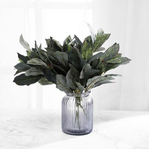

green simulation plant large green leaves simulation artificial silk flowers