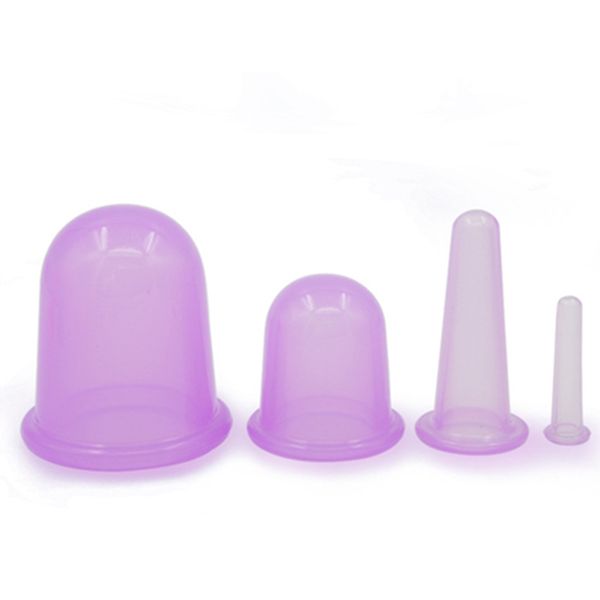 

4pcs vacuum silicone cupping devices anti-cellulite slimming massage cups full body face back massager cupping chinese medicine