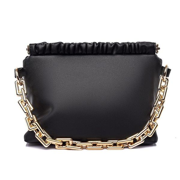 

evening bags vintage women's bucket shoulder bag2021hit luxury designer chain handbag for girls leather folds satchel female wallets