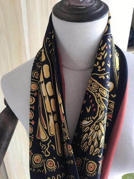 

scarves 2021 arrival fashion brand classic colorful 100% silk scarf 90*90 cm square shawl twill wrap for women lady, Blue;gray
