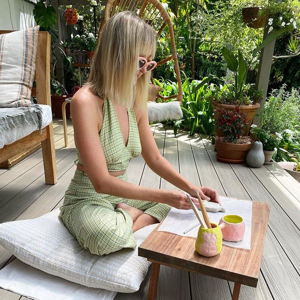 

women's pants & capris suits 2021 summer street trendsetter fashion short lace up v-neck vest straight check suit zaraing-style za, Black;white