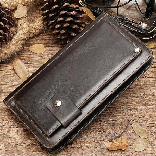

men purse leather phone cluth wallet cards money long wallets hand purses fashion genuine designer 20211, Red;black