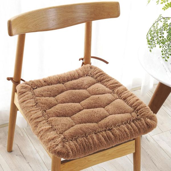 

solid winter seat cushions fluffy throw pillow super soft thicken chair cushion home office decoration cushion warm sit pad b