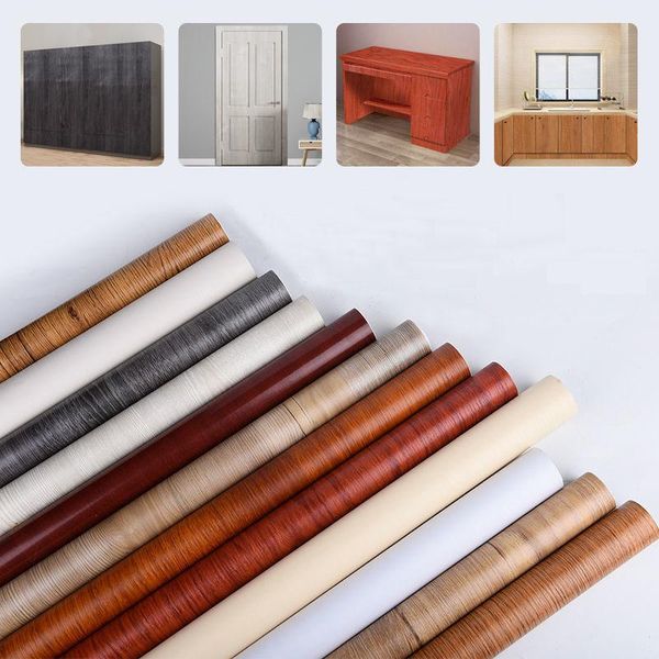 

wallpapers wood grain wall stickers thickening self-adhesive home decor 3d cabinet furniture door renovation waterproof