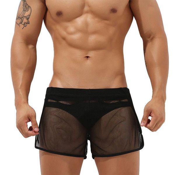 

men's beach sport shorts quick dry swimming shorts transparent mesh grid short