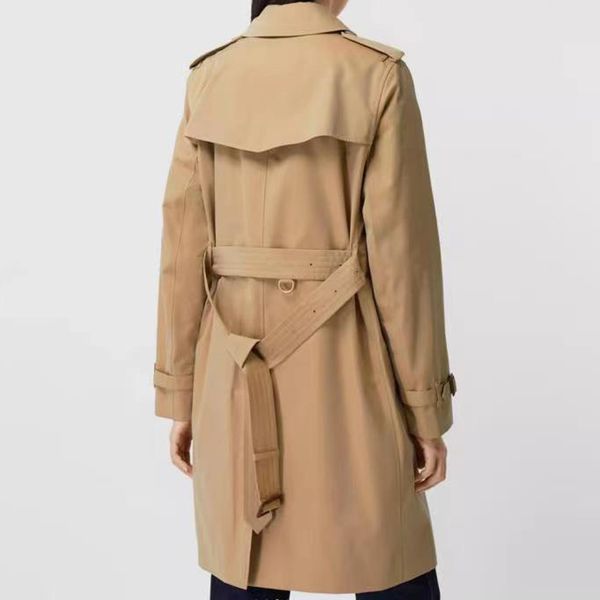 

women's trench coats long classic windbreaker waterproof british high-end english style autumn winter gabadian solid color size coat l4, Tan;black