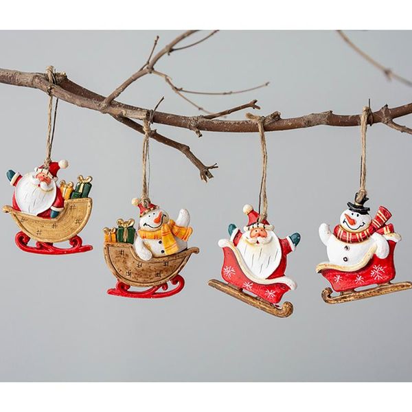 

christmas decorations resin small pendant snowman santa claus ornament