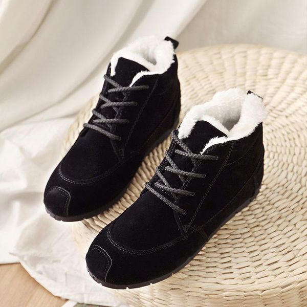 

boots 2021 women snow high cotton shoes winter warm and velvet short, Black