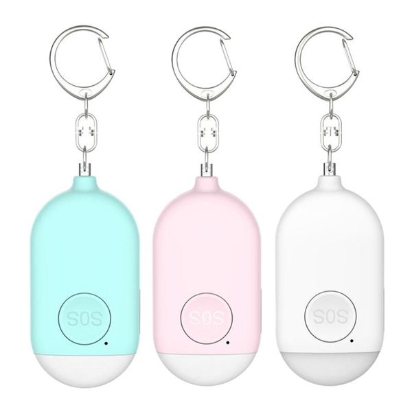 

portable personal alarm keychain with led light 130db emergency