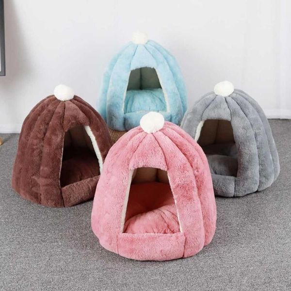 

dog donut bed soft plush winter warm pet dog comfy bed cat sleeping bag pumpkin cat's house manta para perro 30s24