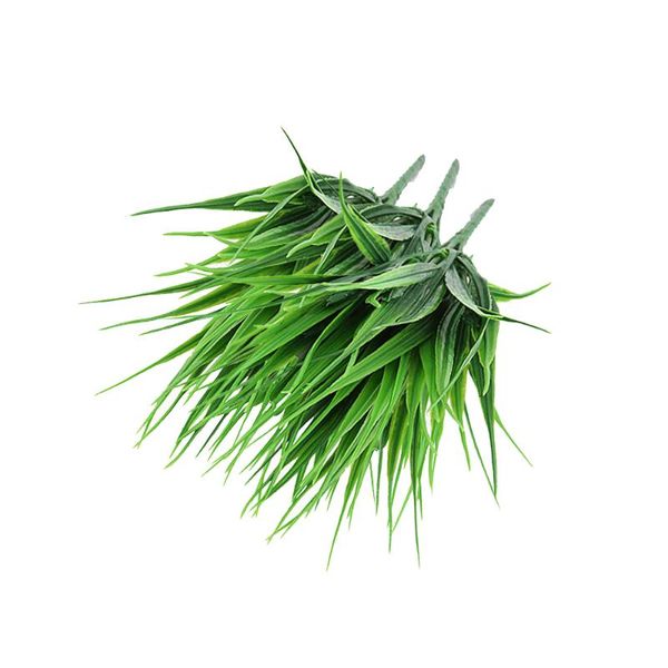 

decorative flowers & wreaths 3pcs green plant potted plastic simulation grass 7 fork spring outside home garden office decoration