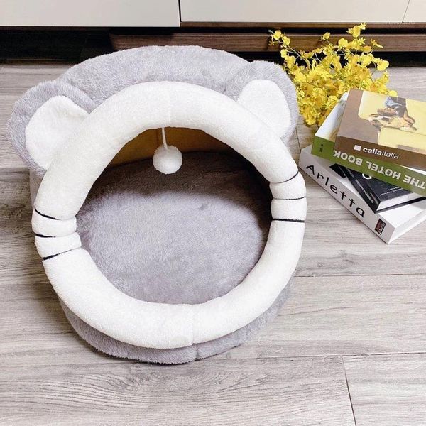 

cat beds & furniture mouse style semi-closed washable kennel nest plush pet1