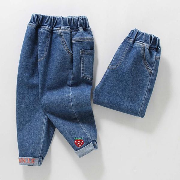 

jeans kids letter for girls embroidery casual style clothes spring autumn, Blue