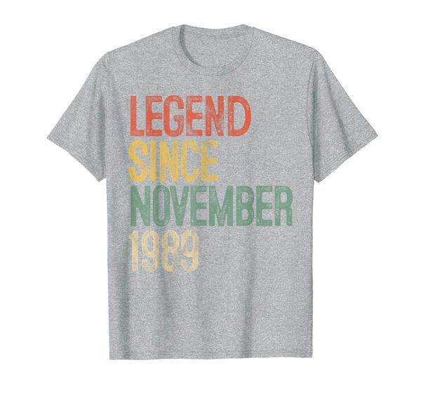 

legend since november 1989 30th birthday gift 30 year old t-shirt, White;black