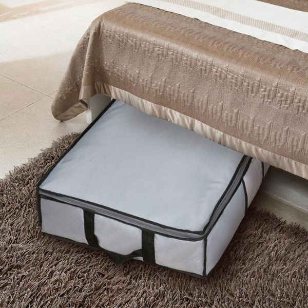 

clothing & wardrobe storage 2pcs foldable under bed bag packing box pack large thick breathable underbed clothes bags zippered organizer