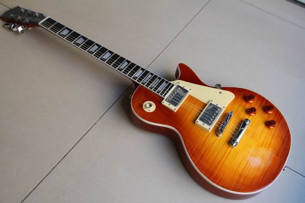 Großhandel Gitarren Fabrik Gitarre Neue Lpstandard E-Gitarre Ebenholz Griffbrett Griffseite Bindung In Lemon Burst Sunburst 20120101