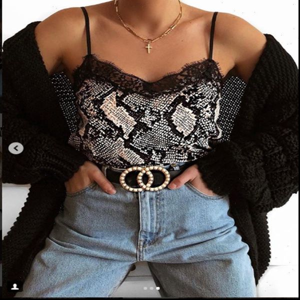 

womens lace leopard snake print camisole vest tank blouse strappy fashion camisole sleeveless tank t shirt, White