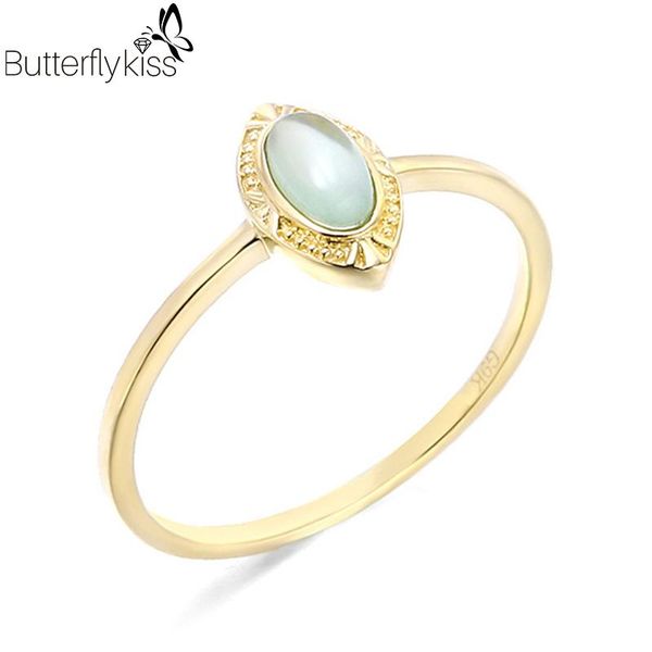 

cluster rings bk 9k yellow gold blue z for women 0.99g genuine 585 peridot wedding engagement party vintage elegant jewelry, Golden;silver