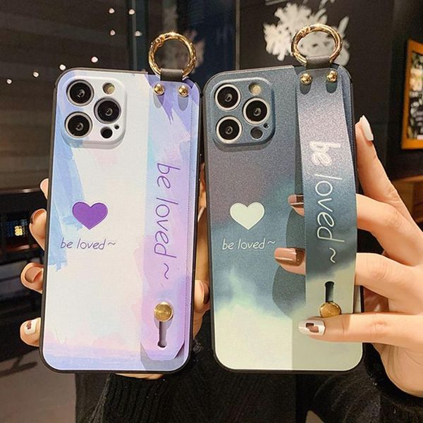 

cell phone pouches wrist strap case for 11 12 pro xs max mini se 2021 x xr 7 8 plus official soft relief cartoon flower holder cover