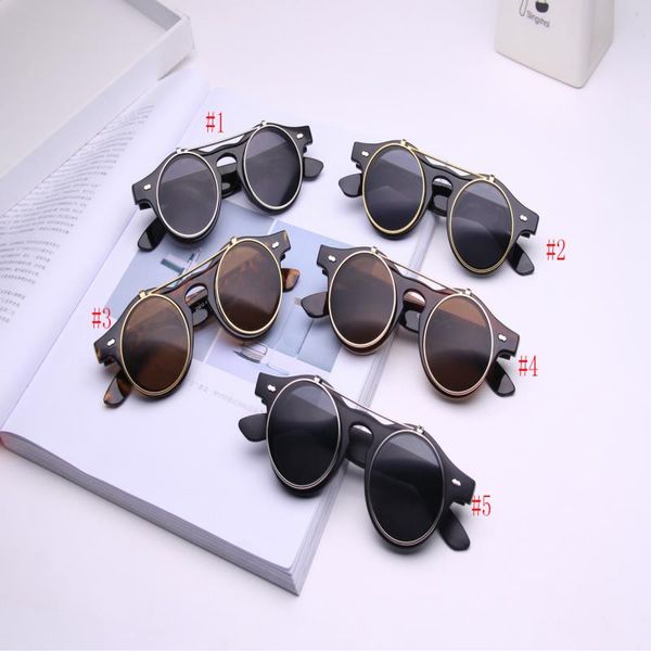 

vintage double women glasses with fashion whno retro round metal cycling cover frame sunglasses designer vintage steampunk brand sungla wdeo, White;black