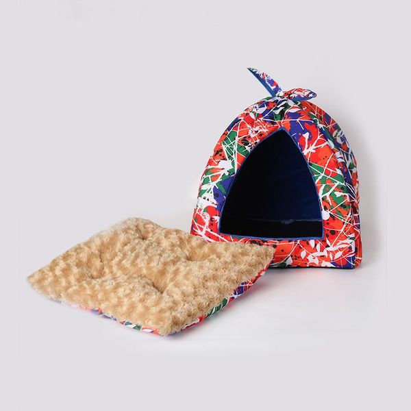 

cat beds & furniture winter basket thick kennel pet dog cushion red lounger for washable sleeping bag soft keep warm cat's house