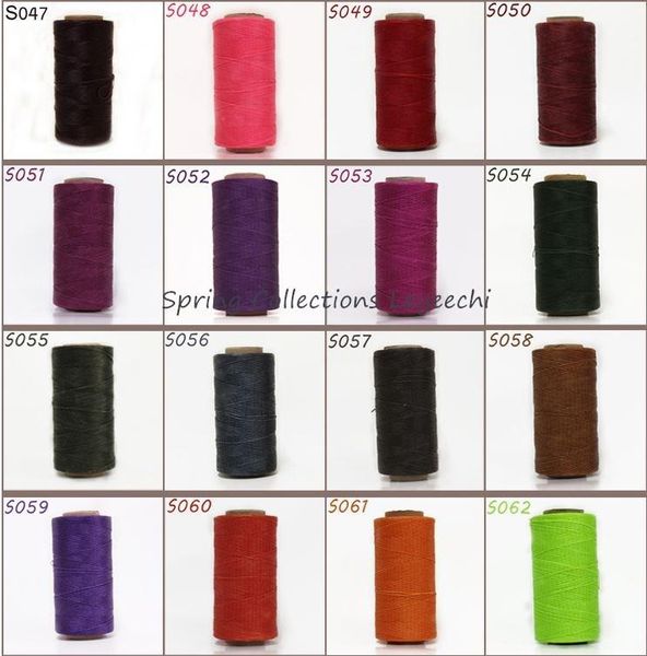 

yarn colors 210d/16 dia.1mm leather hand-stitched sewing thread polyester flat waxed diy handmade bag tool, Black;white